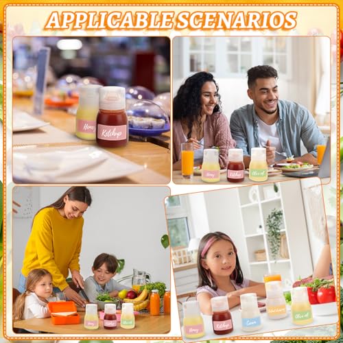 6 Pack Condiment Squeeze Bottles, Portable Sauce Bottles | Sauce Bottles 6oz Portable Containers with Squeeze Design for Ketchup, Dressing, Oil, Lunchbox, Picnic, Travel Use