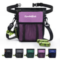 Dog Treat Pouch, 4 Cup Training Bag, Magnetic Closure, 3 Way Wear, Purple - color: Purple