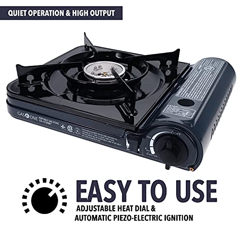 GAS ONE NEW 10,000 BTU CSA List Portable Butane Gas Stove with Carrying Case CSA Listed- Midnight - color: Midnight