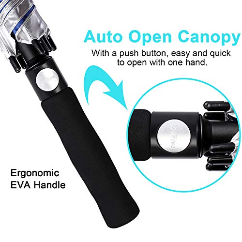 G4Free 47/54/62/68 Inch UV Protection Golf Umbrella Oversized Sun Umbrella | UPF 50+, Auto Open, Vented Double Canopy, Extra Large Coverage, Heavy Duty, Windproof Stick Umbrella - color: Blue/Silver, size: 68 inch