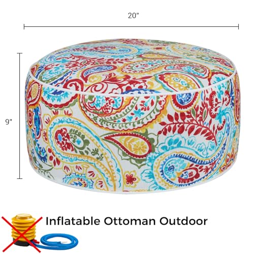FUNHOME Inflatable Ottoman Stool D20xH9,Portable Round Pouf for Indoor/Outdoor Use,Foot Rest or Seating for Kids&Adults,Ideal for Camping or Home(Phoenix) - color: Phoenix