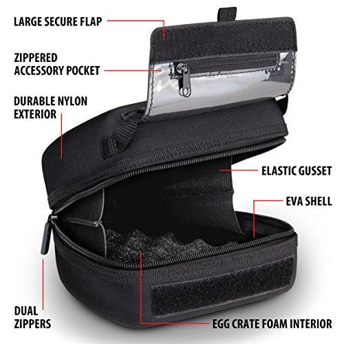 USA Gear Hard Shell Camera Case for DSLR & Mirrorless Cameras, Compatible with Canon Rebel T7, 2000D, Sony A7III, A7 IV, Fujifilm X-T5 (Black) - color: Hard Case - Black