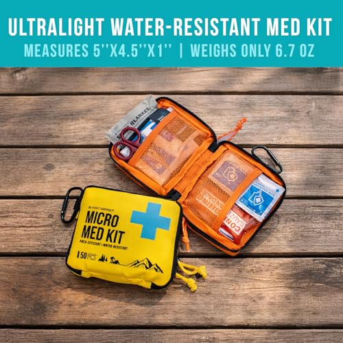 EVERLIT Mini First Aid Kit [3-Pack], Ultralight Compact Water-Resistant Hiker Medical Kit, Bulk First Aid Kit, Pack-Efficient for Camping, Hiking, Ourdoor Adventure, Travel, Pack of 3
