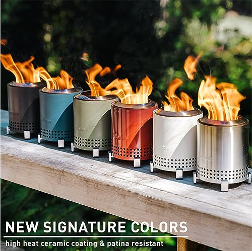 Solo Stove Mesa, 5.1 Inch Tabletop Fire Pit with Stand - Smokeless, Stainless Steel Fire Pit for Camping, Outdoor & Patio- Wood Burning or Pellet Fueled Portable Bonfire, 1.4lbs, Gunmetal - color: Gunmetal, size: Mesa