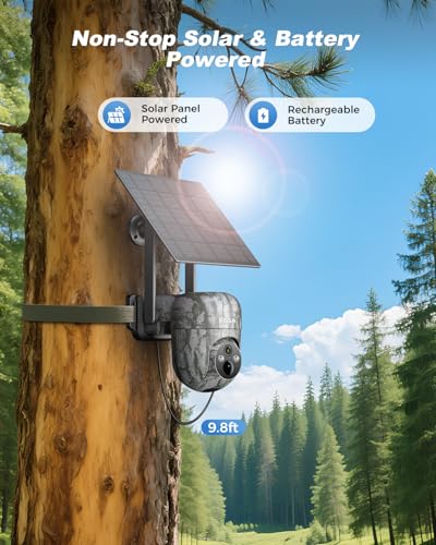 Xega 4G Solar Cellular Wildlife Trail Camera with SIM Card,No WiFi Outdoor | Live Streaming,2K HD,Night Vision,Motion Detection,Game Monitoring,Built-in SIM Only,Data Plan Subscription Required
