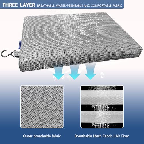 Shower Cushion, Non-Slip Air Fiber Bath Pad, Grey - color: Gray