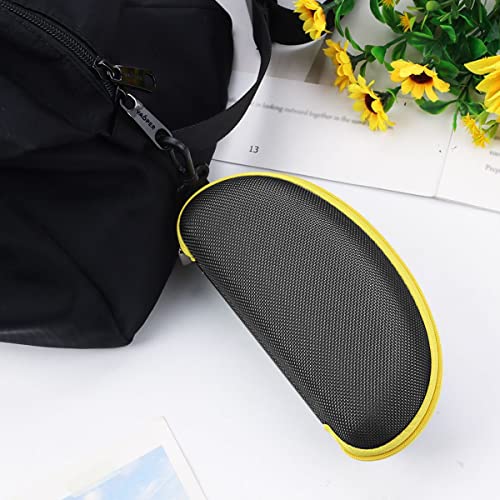 3pcs Zipper Hard Shell Sunglasses Case and Eyeglasses Case Portable Travel Glasses Case with Plastic Hook - color: Yellow