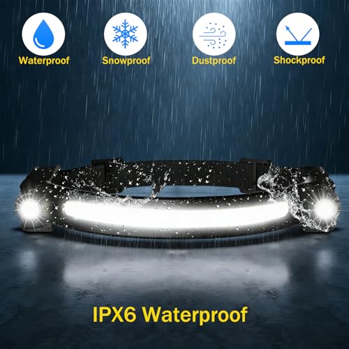 LED Headlamp Rechargeable 3PCS,Head Lamp with Red Light 260 Wide Beam | Headlight 8 Mode,Waterproof,Motion Sensor Head Torch,Flashlight,Bright Headlamps Camping,Running,Hiking,Fishing,Working - size: 3 Packs