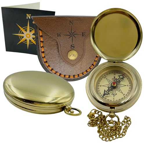 Brass Compass Gift – Push Button Compass Keepsake Gift for Son, Boys, Men, Graduation Gift, Birthday Gift Idea, Inspirational Motivational Gift for Him, Unique Gift Idea, Collectible Desk Decor - style: Brass Compass Gift – Classic Edition 4