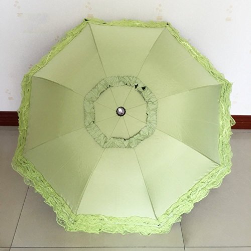Honeystore Princess Lace Ultraviolet-Proof Folding Umbrella Anti-uv Dome Parasol - color: Style1 Kelly