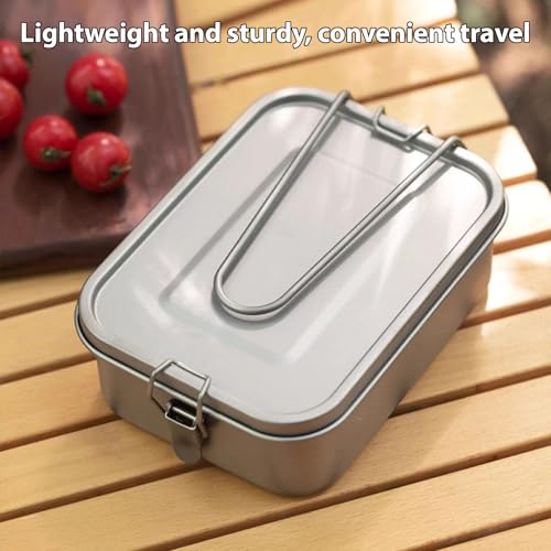 Food Storage Containers 1200ml Pure Ti Leakproof Lightweight with Handle