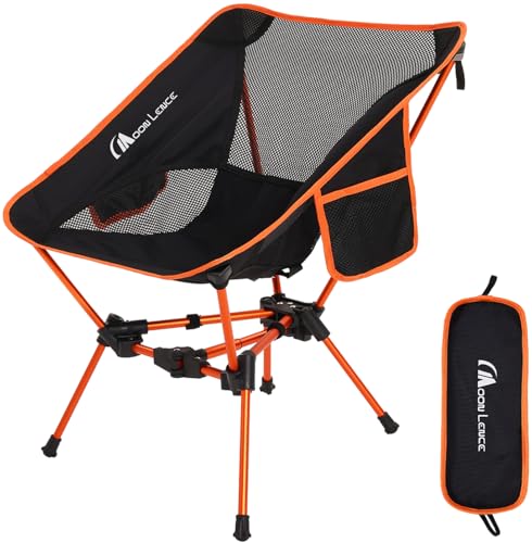 MOON LENCE Portable Camping Chair Backpacking Chair - The 4th Generation Ultralight Folding Chair - Compact, Lightweight Foldable Chairs for Hiking Mountaineering Beach - color: Orange
