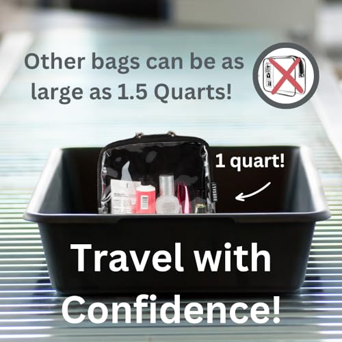BORSALI White TSA Approved Clear Toiletry Bag Quart Size for 3-1-1 Liquids & Other Items + Paper Soap Sheets for Travel Comes in 1 Case with 50 Sheets
