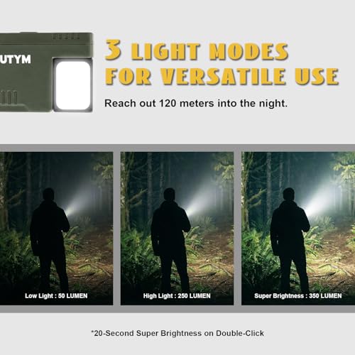 500lm Small Flashlight EDC Clip-on Rechargeable Mini Pocket Light | Magnetic Work Light with 180° Rotatable Clip & RGB Emergency Mode for Camping, Hiking, Repairs, Walkies, Green - color: Green