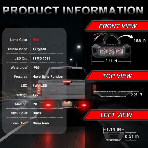 3-LED Red Flashing Strobe Lights 1PCS