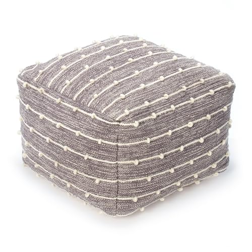 Anji Mountain 16" H x 22" W Handmade Pouf Ottoman for Living Room & Couch - color: Georgette