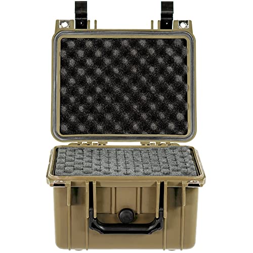 Eylar Small 10.62" Deep Gear, Equipment, Hard Camera Case Waterproof with Foam TSA Standards (Tan) - color: Tan