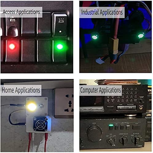 Gebildet 5pcs 12mm LED Metal Indicator Light AC/DC 12-24V Waterproof Signal Lamp Pilot Dash Directional with Wire(Green) - color: Green AC/DC 12-24V