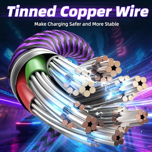 USB A/C Multi Charger Cable, 4 in 2 USB Multiple Type C Charging Cords | 3 Pack 5FT Charging Cables with 2 Type-C, IP and Micro USB Cable, Phone Charger Cord for iPhone 17-8, Android, iPad, Galaxy - color: Black-Gray