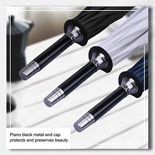G4Free 52/62inch Golf Umbrella Windproof Large Stick Umbrella Wooden Handle - color: White, size: 52 inch