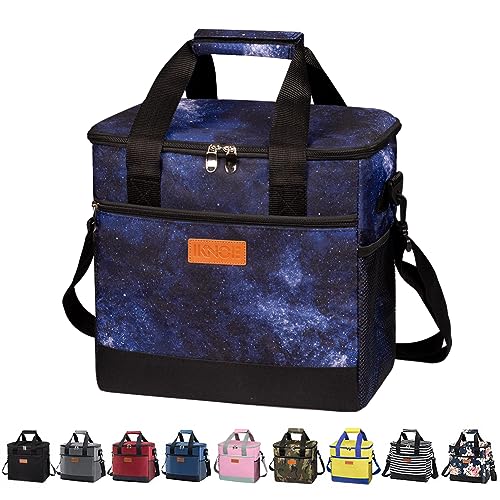 iknoe 24 Can Insulated Cooler Bag, Leakproof Lunch Tote Bag,Galaxy - color: GalaxyNew, size: Large
