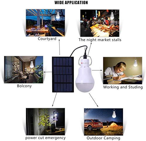 Solar Powered Light Led Bulb Solar Lights Camping Lamp Emergency Light Bulbs Solar Lamp for Home Shed Patio Garden Chicken Coop Barn Pet House Patio Path Deck Lantern - color: S1200 2pc