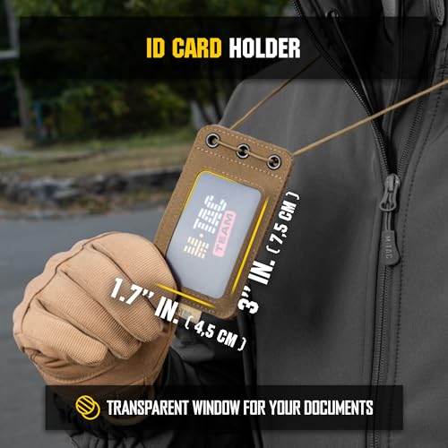 M-Tac Tactical Hanging ID Card and Patch Holder with Hook and Loop Surface and Draw Cord (Coyote) - color: Coyote, size: transparent panel