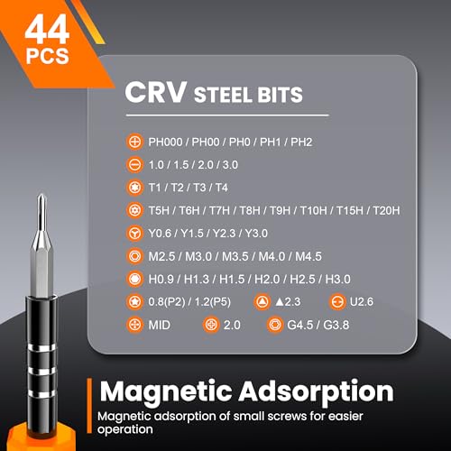 JOREST 59Pcs Small Precision Screwdriver Set with Torx T5 T6, Mini Tool Kit | Magnetic Electronic Repair Tool Kit for Macbook, Computer, Laptop, Phone, PS5, Xbox, Switch, Eyeglasses, Watch, Ring Doorbell - style: 59 in 1 CRV