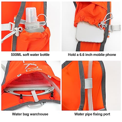 INOXTO Running Hydration Vest Backpack,Lightweight Insulated Pack with 1.5L Water Bladder Bag Daypack for Hiking Trail Running Cycling Race Marathon for Women Men - color: orange