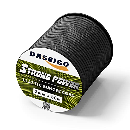 Elastic Bungee Shock Cord 3-8mm (Black, 1/8'' x 164FT) - color: Black, size: 1/8'' x 164FT