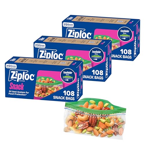 Ziploc Snack Bags, Easy Open and Close, Small Plastic Storage Bags, 324 Bags Total - size: 324 Count