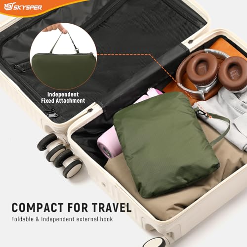 SKYSPER Small Packable Hiking Backpack 20L Anti-theift Travel Daypack | RFID Ultralight Foldable Walking Backpack with Water Bottle Holder, Nylon, Multi-compartment, Everyday Carry for Men Women - color: Armygreen