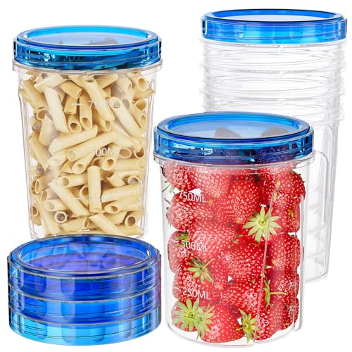 6 Pack-32 OZ Freezer Storage Containers, Round Plastic Containers with Twist Top Lids, BPA Free Food Storage Containers, Leakproof Meal Prep Containers Microwave/Dishwasher Safe - color: 6P-32 OZ