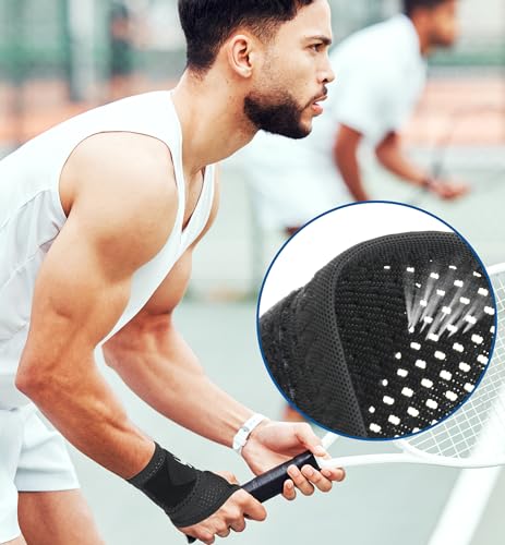HiRui 2-Pack Ultra-Thin Mesh Wrist Wraps - Breathable, Adjustable Wrist Support for Workouts & Daily Use - Unisex Wrist Brace for Pain Relief, Tendonitis, Carpal Tunnel - One Size Fits All (Black) - color: Black