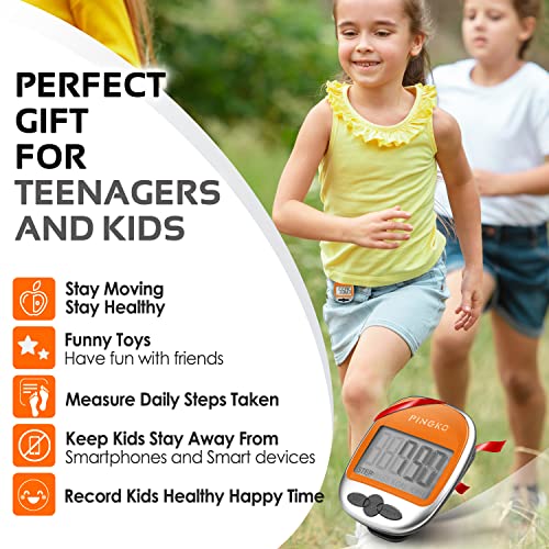 PINGKO Outdoor Multi-Function Portable Sport Pedometer Step/Distance/Calories/Counter - color: Orange