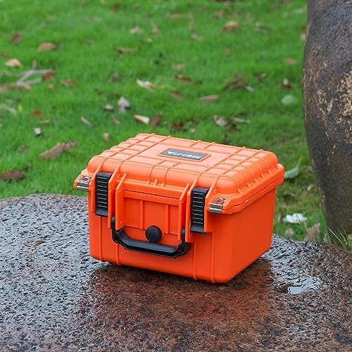 MEIJIA Portable All Weather IP67 Waterproof Camera Case,hard case with Customizable Fit Foam,Fit Use of Drones,Camera,Equipments,10.62 x9.68x6.87inches(Orange) - color: Orange, size: 10.62 x 9.68 x 6.87 inches