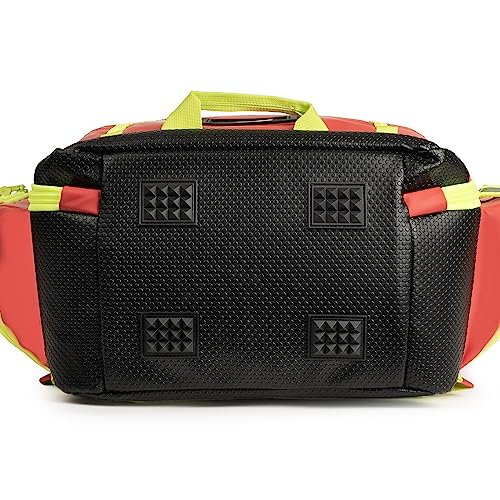Scherber Fully-Stocked Premium First Responder Backpack | EMT/EMS Medic Trauma & Oxygen Medical Professional Kit | Bag w/ 4 Color-Coded Removable Pouches, O2 Storage, & 250+ First Aid Supplies - Red - color: Red