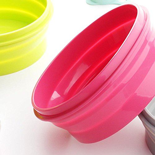 ME.FAN Silicone Collapsible Bowls - Silicone Folding Travel Bowl with Lids - Expandable Food Storage Containers Set - Portable, [27oz] - color: 2 Pack-Blue-Light Green