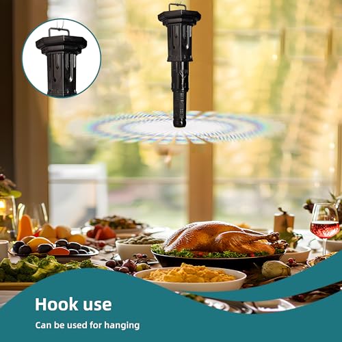 4pcs Fly Fans for Tables, Fly Repellent swatter to Keep Flies Away, Portable Fly Deterrent Spinner for Picnic, Restaurant, Party, Home, BBQ (Black) - color: Black