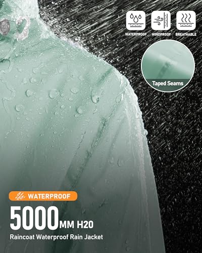 Outdoor Ventures Women's Rain Jackets Lightweight Waterproof RainCoats - color: Aqua Tone, size: X-Large