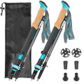 Trekking Poles, Collapsible Hiking Poles,Lightweight and Compact Walking Sticks with Adjustable Height for Men and Women - color: Skyblue