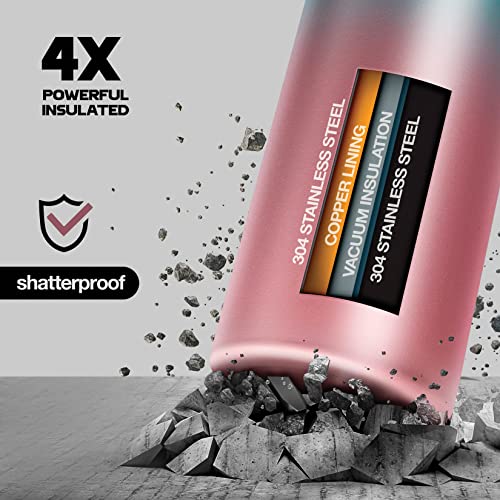 Stainless Steel Insulated Water Bottle and Travel Mug for Hot and Cold Beverages, Wide Mouth, Double Wall Insulated Hydration Sports Water Bottle for Hiking, Biking, Outdoor, 40 OZ BPA Free - color: Cotton Candy, size: 40 Ounces