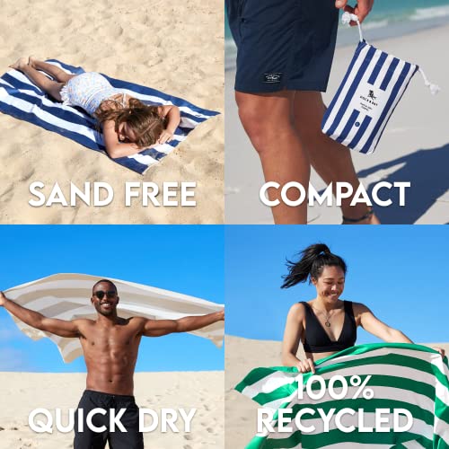 Dock & Bay Beach Towel - Quick Dry, Sand Free - Compact, Lightweight - 100% Recycled - Includes Bag - Cabana - Bondi Blue - Extra Large (200x90cm, 78x35) - color: Cabana - Bondi Blue, size: Extra Large (200x90cm, 78x35")