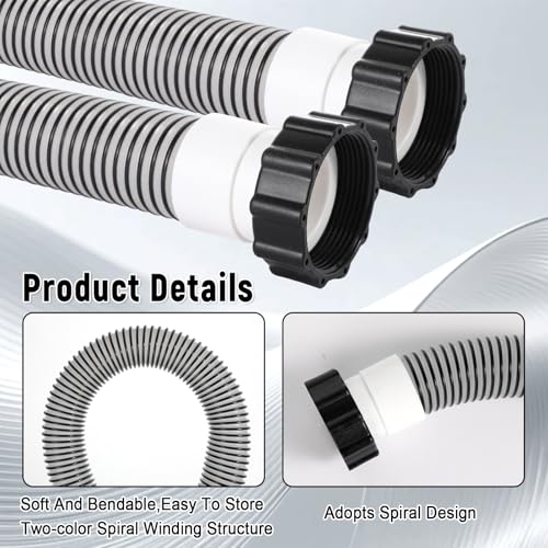 1 Pack 1 1/2 Pool Hose for Above Ground Pools 15ft Long Pool Pump Replacement Filter Hoses 1.5" EVA Swimming Pools Filter Hose for Filters Pumps, Saltwater Systems and Sand filters (Black) - color: Black
