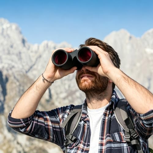 ED 10x42 Professional Binoculars for Adults High Powered, Fully Multi-Coated Lenses, Super Bright BAK4 Prism Waterproof Compact Binoculars for Bird Watching Hunting Stargazing Hiking Cruise Travel - color: Black 10x42