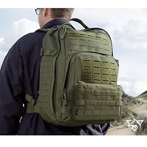 WYNEX Tactical Admin Molle Pouch, Medical EDC EMT Utility Bag Shell Design Attachment Pouches 1000D Nylon Hiking Belt Bags - color: Green (Upgraded)