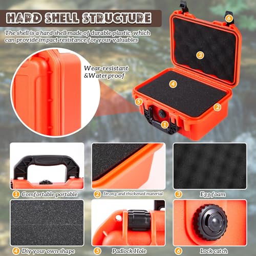 Relaxweex 11.3 x 8.7 x 4.2 Inch Hard Case, Grid Shell, Reddish Orange - color: Reddish Orange, size: 11.3 x 8.7 x 4.2 Inch, style: Grid Shell