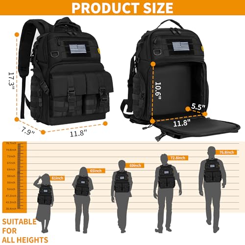 TORIBIO Camera Tactical Backpack Bag for DSLR/SLR/Mirrorless Photography - color: Black, size: Without Rain Cover