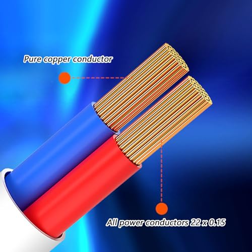 Type C Splitter Charging Cable for Solar Security Camera Power Cord 5V/0.5A/1A/2A Power Supply 480Mbps Data Transfer - color: Black