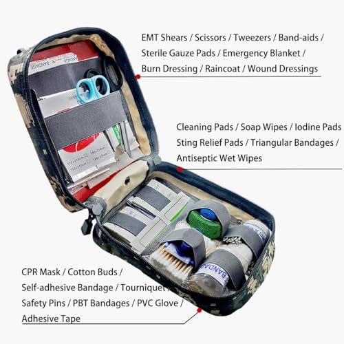 Carlebben EMT MOLLE Ifak Pouch Tactical MOLLE Medical First Aid Kit Utility Pouch ACU Camouflage - color: ACU Camouflage